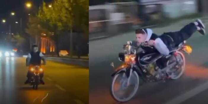 Motosiklet Üzerinde Uzanarak Gitti! 200 Bin TL Ceza Şoku