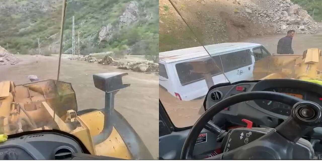 Kavaklı deresi taştı: Araç 3 saatlik çalışmayla kurtarıldı