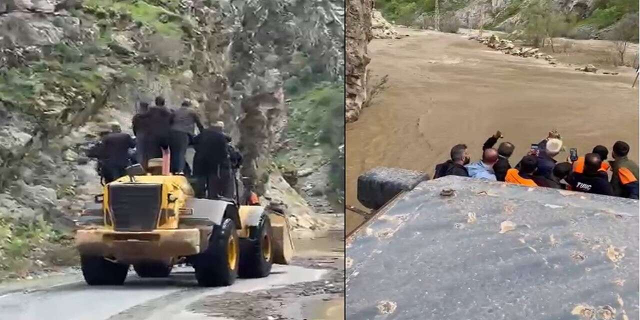 Kavaklı’da Dere taştı: İşçiler kepçeyle taşındı