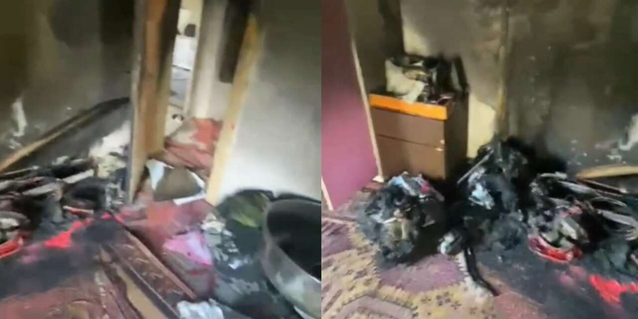 Geçimli ’de ev yandı 10 nüfuslu aile açıkta kaldı