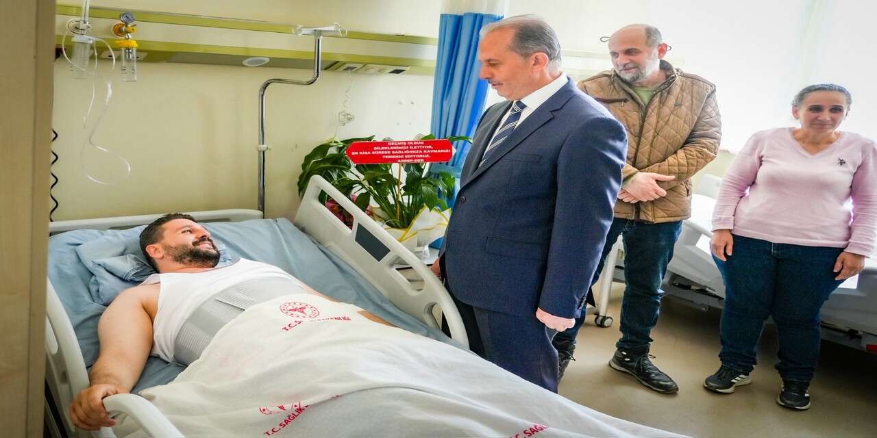 Vali Taşyapan’dan Yaralı Psikolog Yusuf Duman’a ziyaret