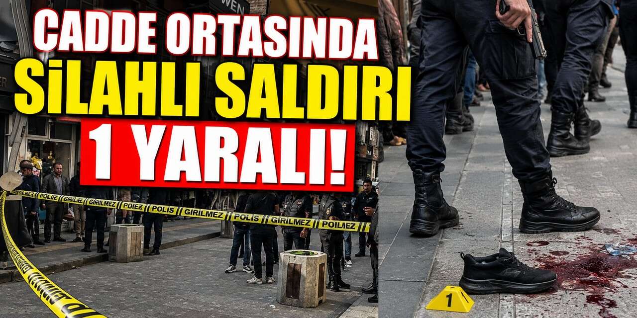 Cadde ortasında silahlı saldırı 1 yaralı
