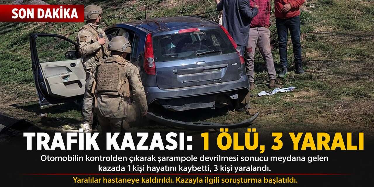 Yüksekova-Van karayolunda trafik kazası 1 ölü, 3 yaralı