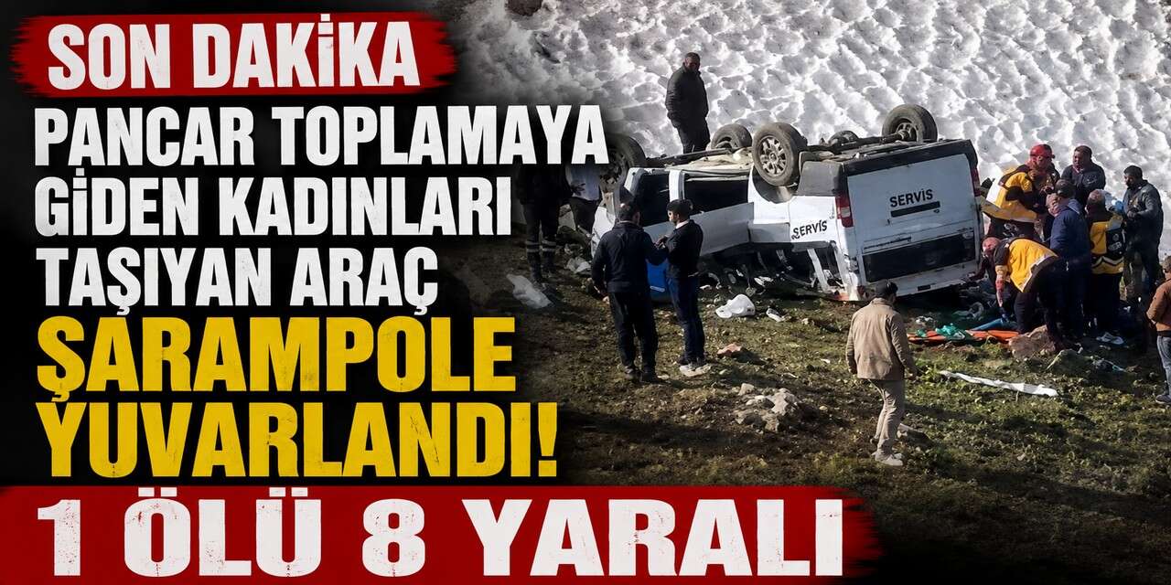 Pancara gidenler kaza yaptı 1 ölü, 8 yaralı