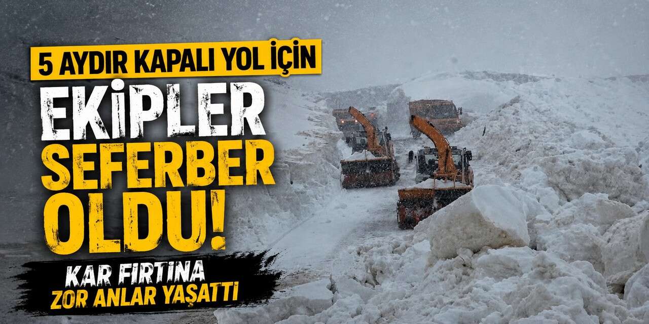 Van-Bahçesaray yolunda kar mesaisi sürüyor