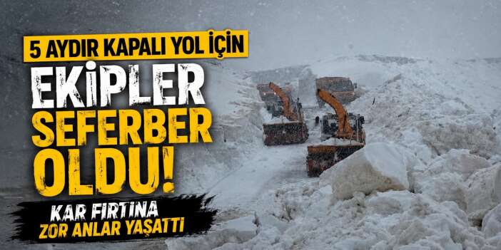 Van-Bahçesaray yolunda kar mesaisi sürüyor