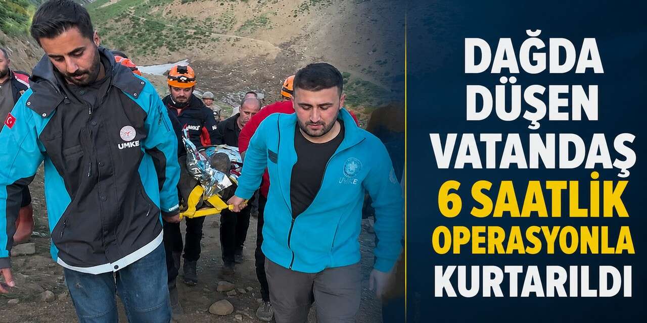 Ot toplarken dağda düşen vatandaş kurtarıldı