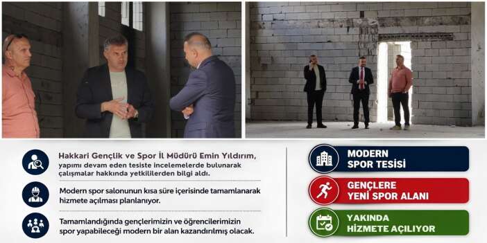 Hakkari Tip Spor Salonu tamamlanma aşamasında