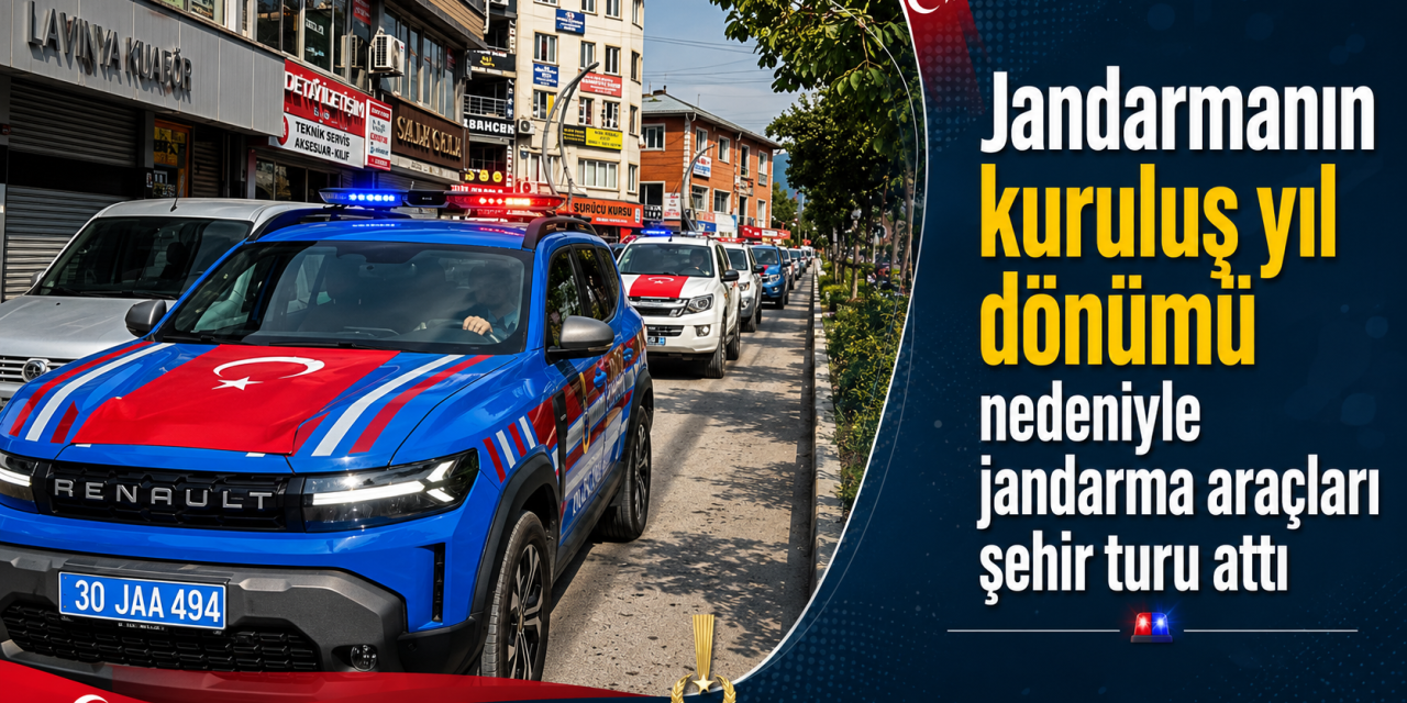 Hakkari’de Jandarma Araçlarından Kuruluş Yıl Dönümü Konvoyu