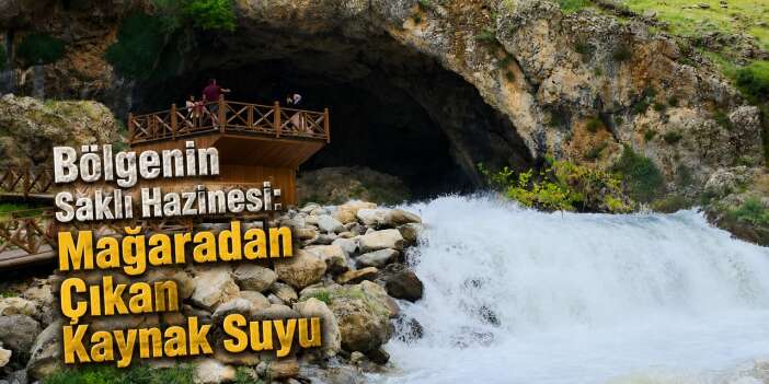 Mağaradan fışkıran suya yoğun ilgi