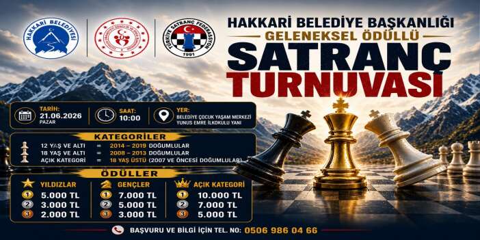 Hakkâri Belediyesi’nden geleneksel ödüllü satranç turnuvası