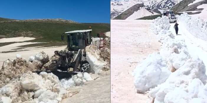 Hakkari'de 3 metrelik karla mücadele