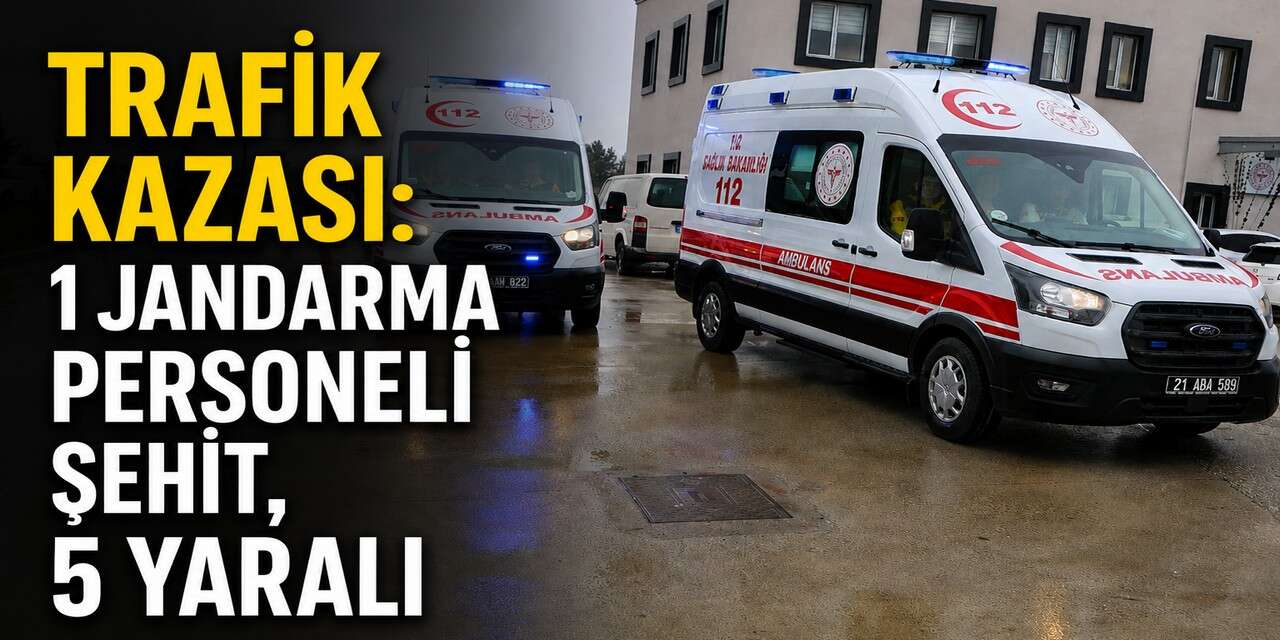 Jandarma aracına hafif ticari araçla çarpıştı 1 şehit, 5 yaralı