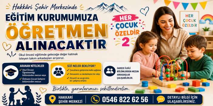Hakkari’de eğitim kurumuna öğretmen alımı yapılacak