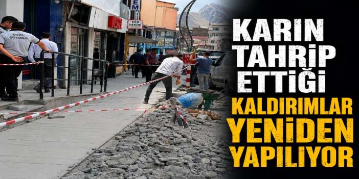 Hakkari'de hasarlı kaldırımlar yenileniyor