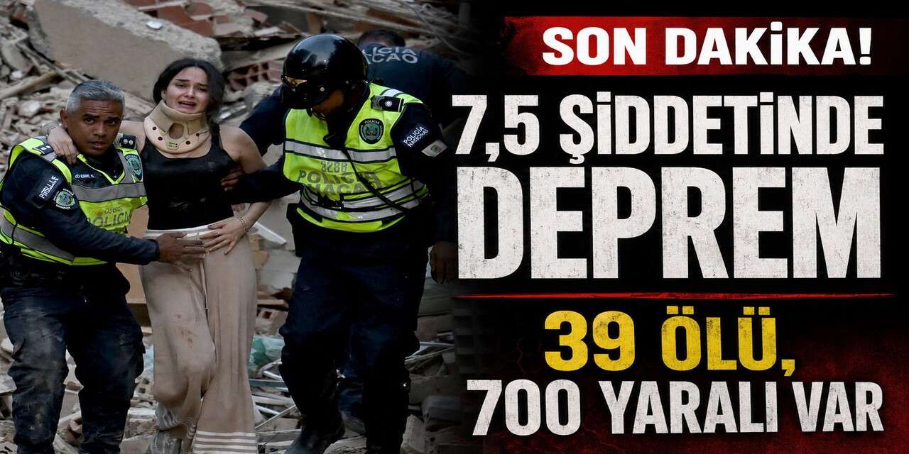 7,5 şiddetinde deprem 39 ölü, 700 yaralı