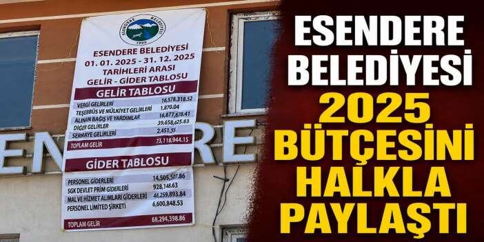 Esendere Belediyesi 2025 bütçesini halkla paylaştı