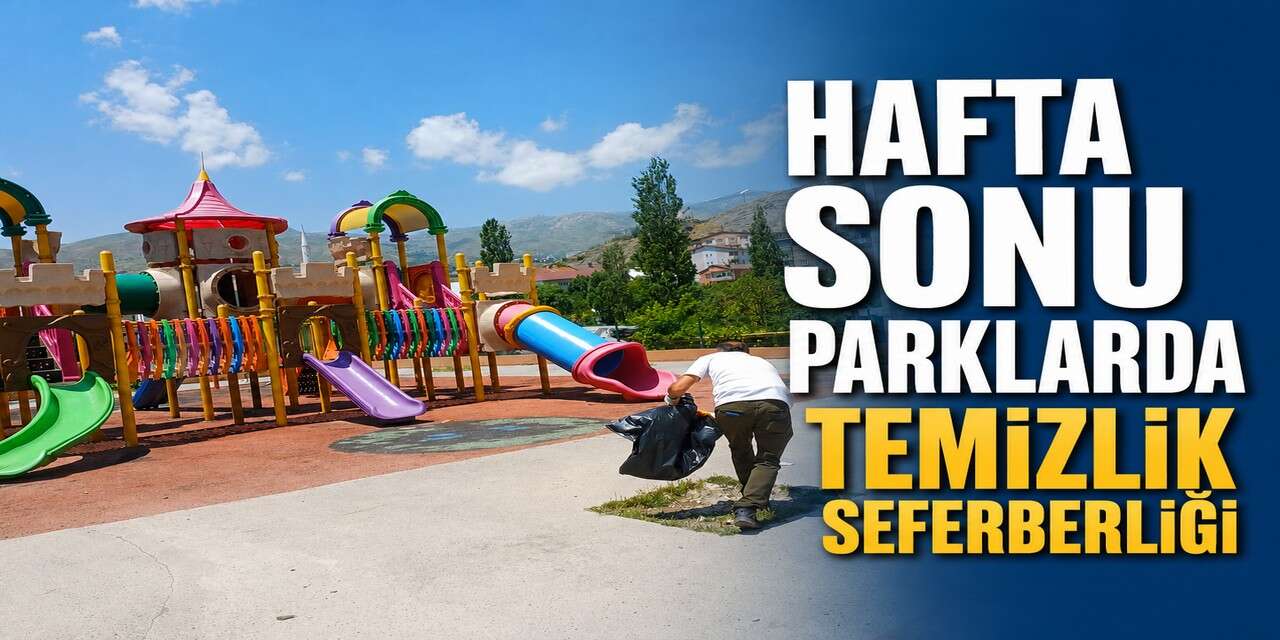 Belediye ekiplerinden parklarda sabah mesaisi