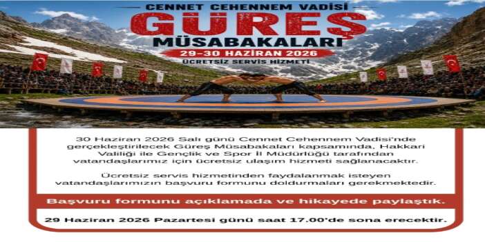 Hakkâri Valiliği’nden Güreşseverlere Ücretsiz Servis Müjdesi
