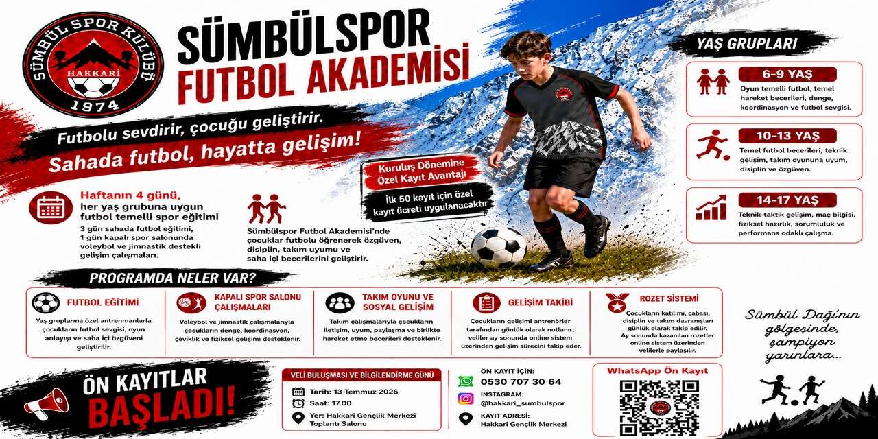 Sümbülspor Futbol Akademisi’nde ön kayıtlar başladı