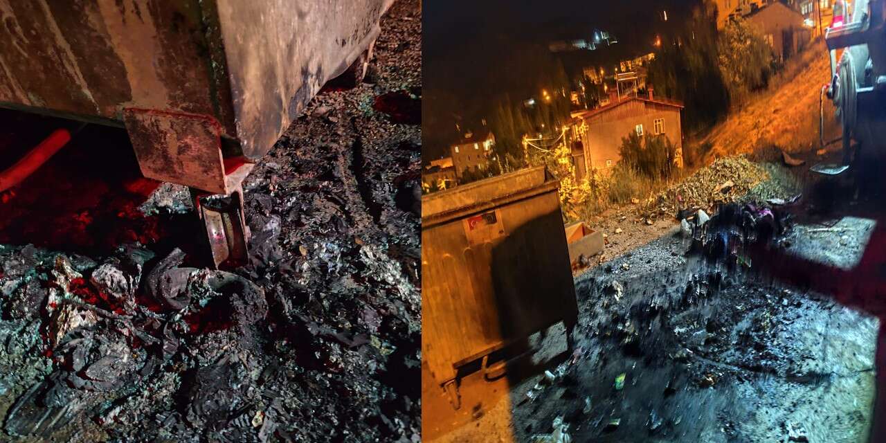 Hakkari'de çöp konteynerleri yine ateşe verildi
