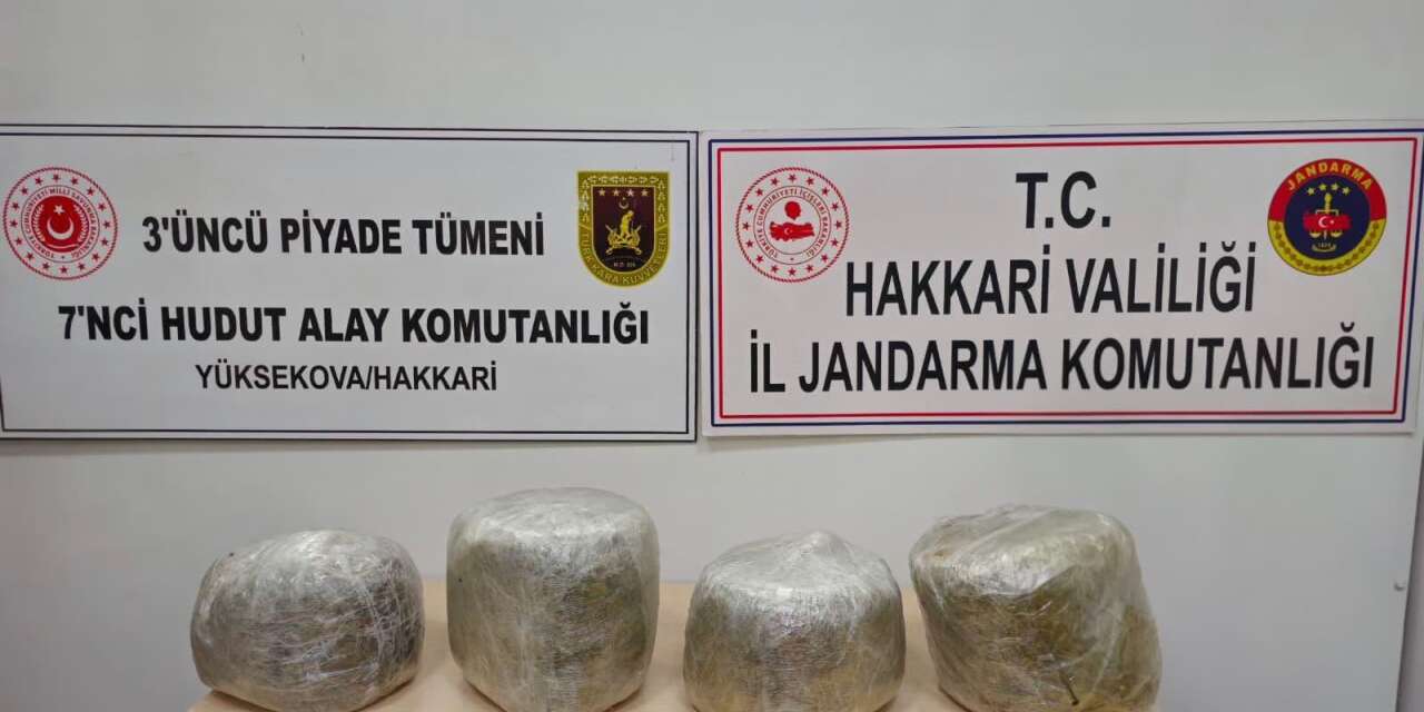 Yüksekova sınırında 11 kilo 350 gram skunk ele geçirildi