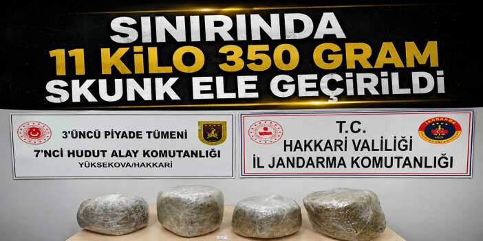 Yüksekova sınırında 11 kilo 350 gram skunk ele geçirildi