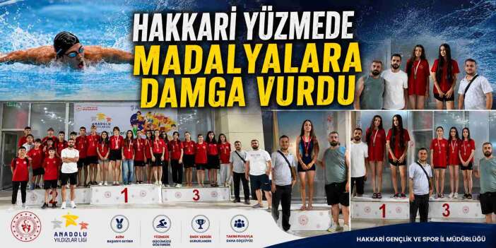 Hakkari Yüzmede Madalyalara Damga Vurdu