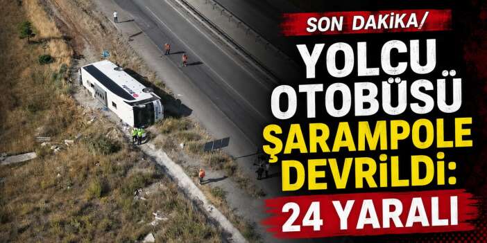 Yolcu otobüsü devrildi: 24 yaralı