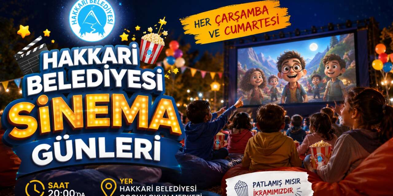 Hakkari Belediyesi'nden çocuklara ücretsiz sinema şöleni