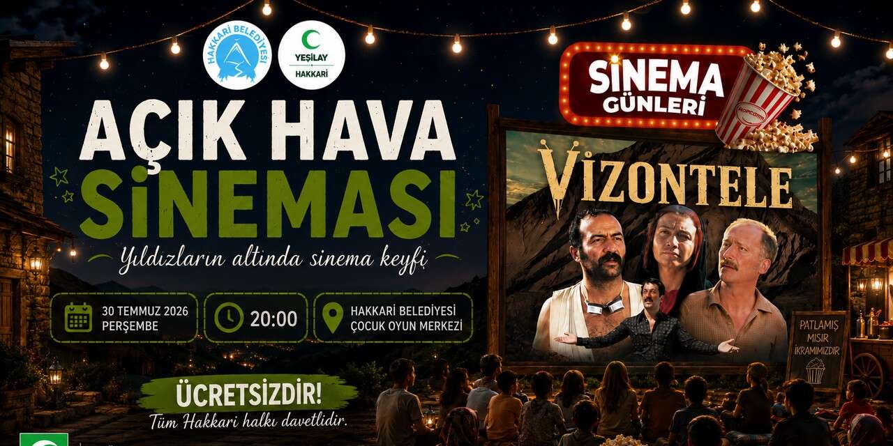 Hakkari'de Yeşilay'dan ücretsiz açık hava sineması etkinliği