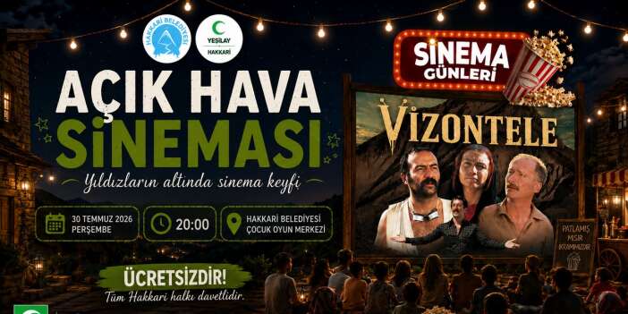 Hakkari'de Yeşilay'dan ücretsiz açık hava sineması etkinliği
