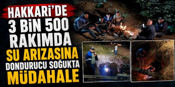 Hakkari'de 3 bin 500 rakımda su arızasına dondurucu soğukta müdahale