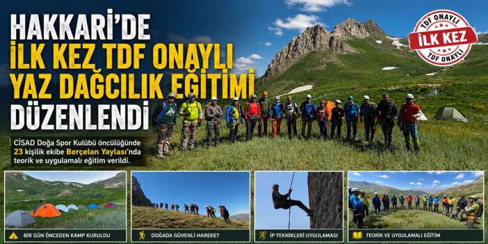 Hakkari'de ilk kez TDF onaylı dağcılık eğitimi düzenlendi