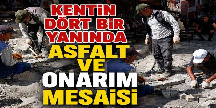 Hakkari'de kentin dört bir yanında asfalt ve onarım Mesaisi