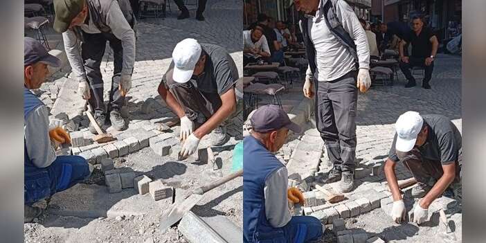 Hakkari'de kentin dört bir yanında asfalt ve onarım Mesaisi