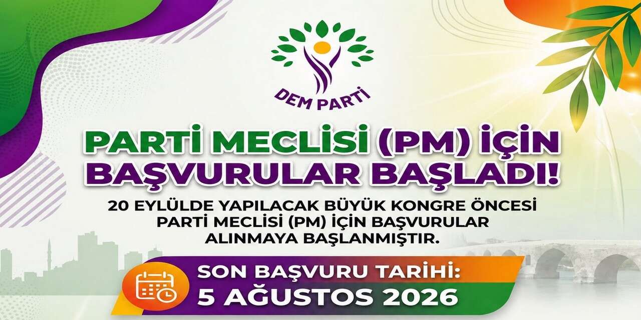 DEM Parti'de Parti Meclisi üyeliği başvuruları başladı