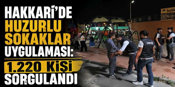 Hakkari'de huzur uygulaması: 279 araç, 1.220 kişi kontrol edildi
