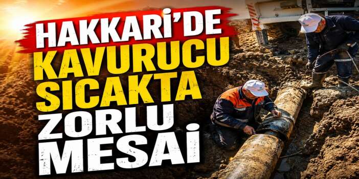 Hakkari'de kavurucu sıcakta zorlu mesai