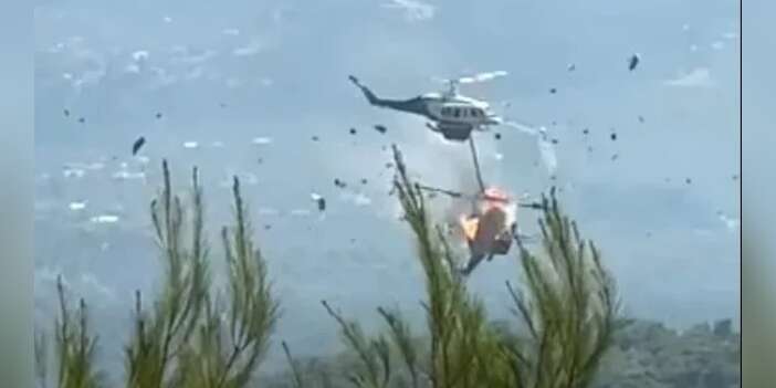 Yunanistan'da havada çarpışan helikopterler endişe yarattı