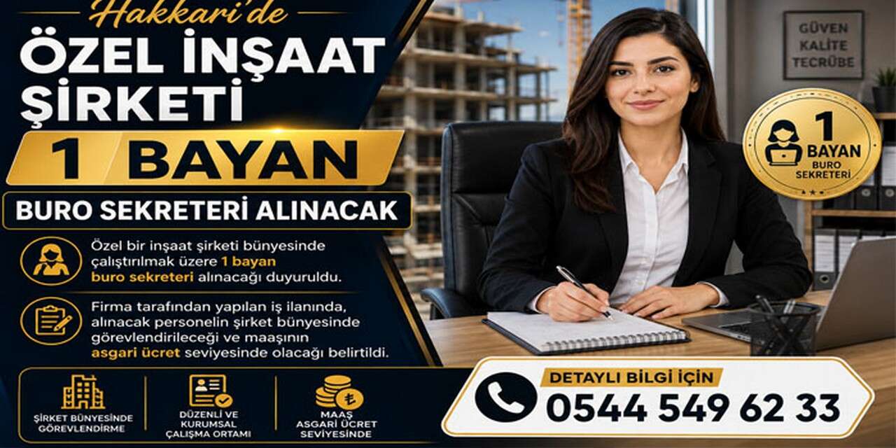 Özel İnşaat Şirketi Büroda çalışacak 1 bayan eleman arıyor