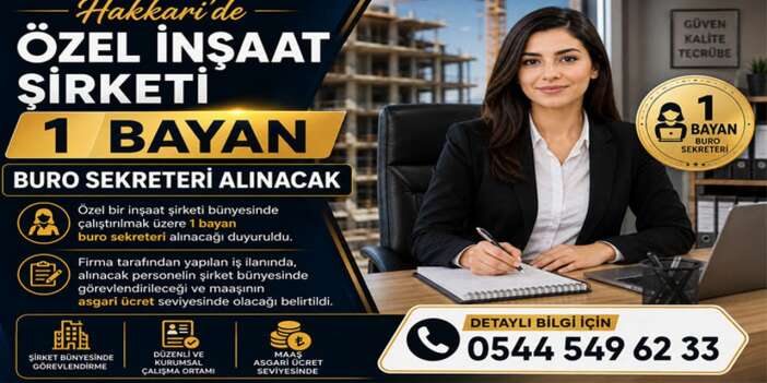 Özel İnşaat Şirketi Büroda çalışacak 1 bayan eleman arıyor