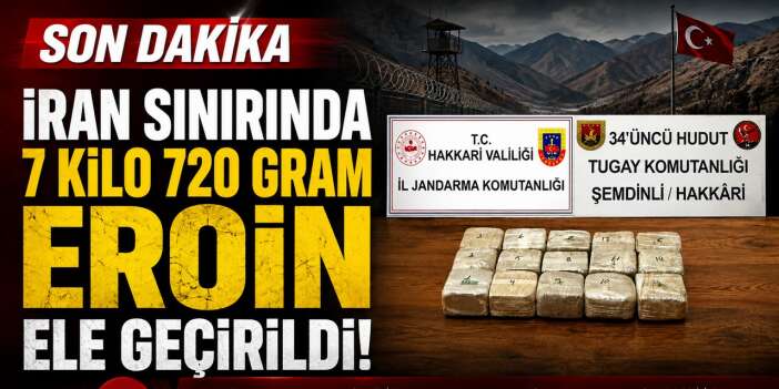 İran Sınırında 7 Kilo 720 Gram Eroin ele geçirildi