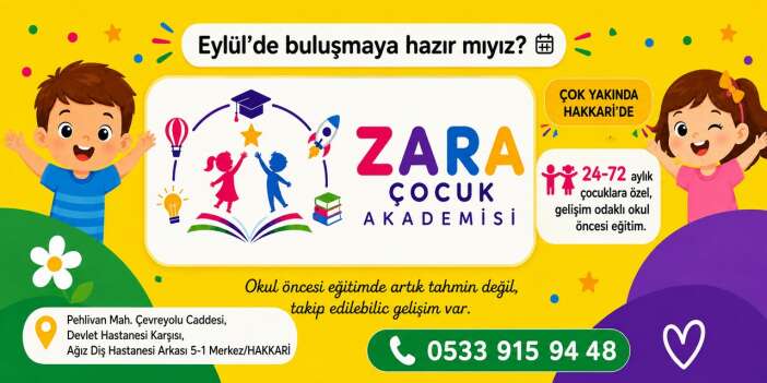 Zara Çocuk Akademisi Hakkari’de açılıyor