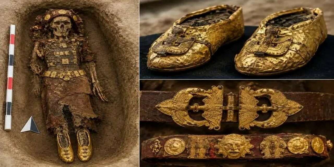 Mezarda altın Ayakkabılar bulundu