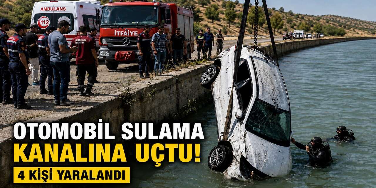 Sulama kanalına uçan araçta 4 kişi sağ kurtarıldı