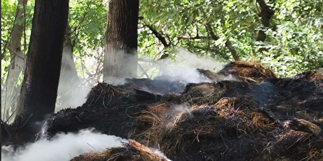 Hakkâri’deki yangında 400 balya ot kullanılamaz hale geldi