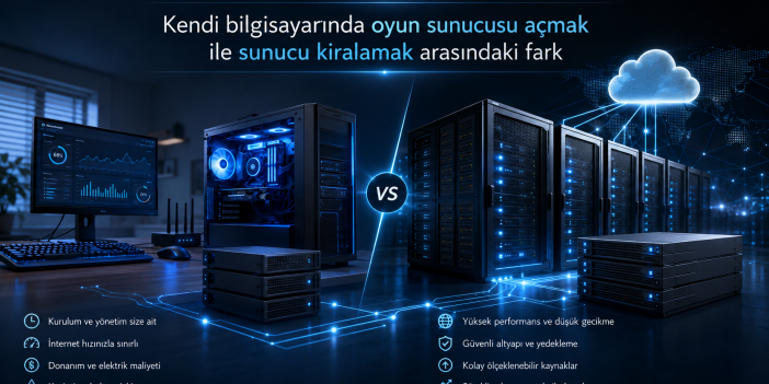 Kendi bilgisayarında oyun sunucusu açmak ile sunucu kiralamak arasındaki fark