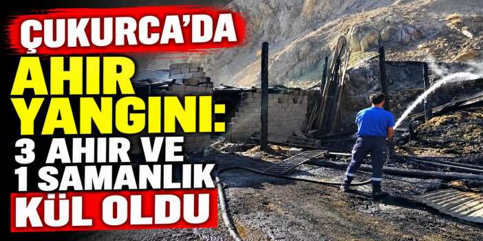 Çukurca’da yangın 3 ahırı kül etti