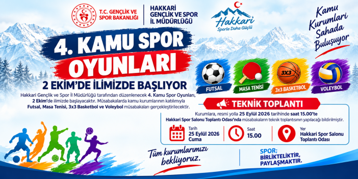 Hakkari’de 4. Kamu Spor Oyunları Başlıyor
